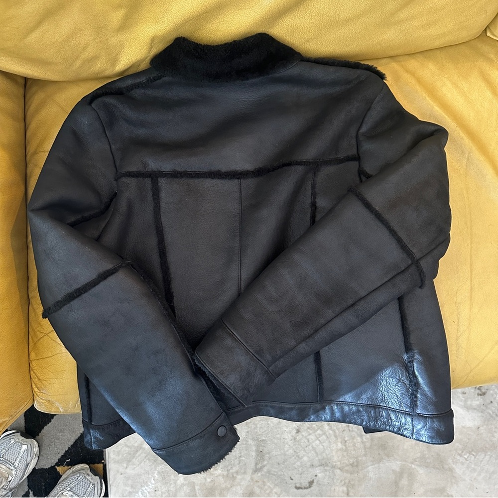 Escada Women's Black genuine lamb leather and Shearling Jacket - Picture 5 of 5